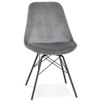 paris prix Chaise Design en Velours "Zaniolo" 83cm Gris