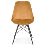 Paris Prix Chaise Design En Velours "Zaniolo" 83cm Moutarde