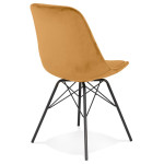 Paris Prix Chaise Design En Velours "Zaniolo" 83cm Moutarde
