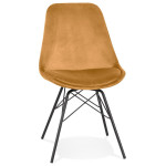paris prix Chaise Design en Velours "Zaniolo" 83cm Moutarde