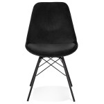 Paris Prix Chaise Design En Velours "Zaniolo" 83cm Noir