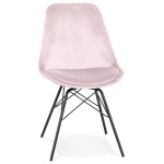 paris prix Chaise Design en Velours "Zaniolo" 83cm Rose