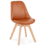 paris prix Chaise Design Industriel "Vieni" 82cm Marron & Naturel
