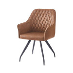 Paris Prix Chaise Design Matelassée "Amber" 86cm Marron