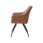Paris Prix Chaise Design Matelassée "Amber" 86cm Marron