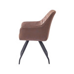Paris Prix Chaise Design Matelassée "Amber" 86cm Marron Foncé
