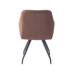 Paris Prix Chaise Design Matelassée "Amber" 86cm Marron Foncé