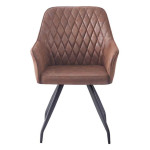 paris prix Chaise Design Matelassée "Amber" 86cm Marron Foncé