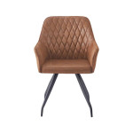 paris prix Chaise Design Matelassée "Amber" 86cm Marron
