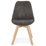 Paris Prix Chaise Design "Mirka" 85cm Gris Foncé & Naturel