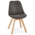 paris prix Chaise Design "Mirka" 85cm Gris Foncé & Naturel