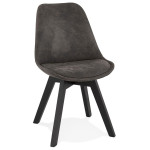 paris prix Chaise Design "Mirka" 85cm Gris Foncé & Noir