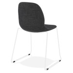 Paris Prix Chaise Design "Sluna" 85cm Gris Foncé & Blanc