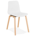 paris prix Chaise Design "Sparkling" 81cm Blanc & Naturel