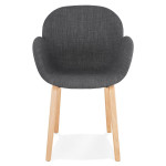 Paris Prix Chaise Design Tissu "Fiano" 88cm Gris Foncé & Naturel