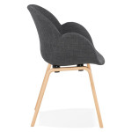 Paris Prix Chaise Design Tissu "Fiano" 88cm Gris Foncé & Naturel