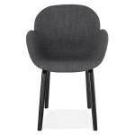 Paris Prix Chaise Design Tissu "Fiano" 88cm Gris Foncé & Noir