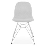 Paris Prix Chaise Design Tissu "Quebec" 83cm Gris & Chromé