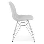 Paris Prix Chaise Design Tissu "Quebec" 83cm Gris & Chromé