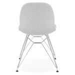 Paris Prix Chaise Design Tissu "Quebec" 83cm Gris & Chromé