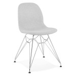 paris prix Chaise Design Tissu "Quebec" 83cm Gris & Chromé