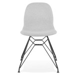 Paris Prix Chaise Design Tissu "Quebec" 83cm Gris & Noir