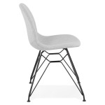 Paris Prix Chaise Design Tissu "Quebec" 83cm Gris & Noir