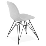 Paris Prix Chaise Design Tissu "Quebec" 83cm Gris & Noir