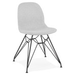 paris prix Chaise Design Tissu "Quebec" 83cm Gris & Noir