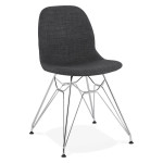 paris prix Chaise Design Tissu "Sandes" 83cm Gris & Chromé