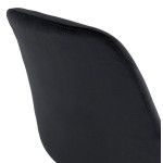 Paris Prix Chaise Design Velours & Bois "Pady" 85cm Noir