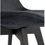 Paris Prix Chaise Design Velours & Bois "Pady" 85cm Noir