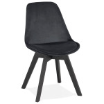 paris prix Chaise Design Velours & Bois "Pady" 85cm Noir