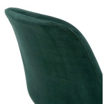 Paris Prix Chaise Design Velours & Bois "Pady" 85cm Vert & Noir
