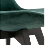 Paris Prix Chaise Design Velours & Bois "Pady" 85cm Vert & Noir