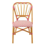 Paris Prix Chaise En Rotin "Danial" 85cm Rose & Naturel