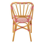 Paris Prix Chaise En Rotin "Danial" 85cm Rose & Naturel