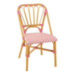 paris prix Chaise en Rotin "Danial" 85cm Rose & Naturel
