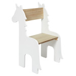 paris prix Chaise Enfant Design "Licorne" 60cm Blanc & Naturel