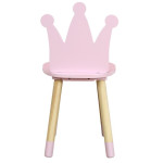 Paris Prix Chaise Enfant En Bois "Couronne" 54cm Rose