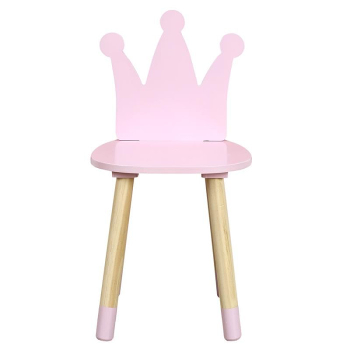 Paris Prix Chaise Enfant En Bois "Couronne" 54cm Rose