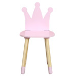 paris prix Chaise Enfant en Bois "Couronne" 54cm Rose