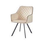 Paris Prix Chaise Matelassée En Velours "Amber" 85cm Beige
