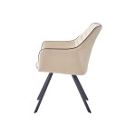 Paris Prix Chaise Matelassée En Velours "Amber" 85cm Beige