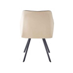 Paris Prix Chaise Matelassée En Velours "Amber" 85cm Beige