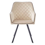 paris prix Chaise Matelassée en Velours "Amber" 85cm Beige