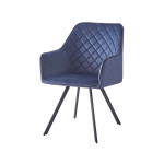Paris Prix Chaise Matelassée En Velours "Amber" 85cm Bleu