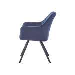 Paris Prix Chaise Matelassée En Velours "Amber" 85cm Bleu