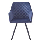 paris prix Chaise Matelassée en Velours "Amber" 85cm Bleu