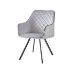 Paris Prix Chaise Matelassée En Velours "Amber" 85cm Gris